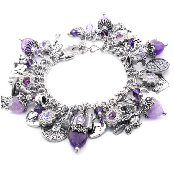 Witch Bracelet with Amethyst Hearts