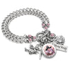 Good Witch Charm Bracelet with Pink Crystals