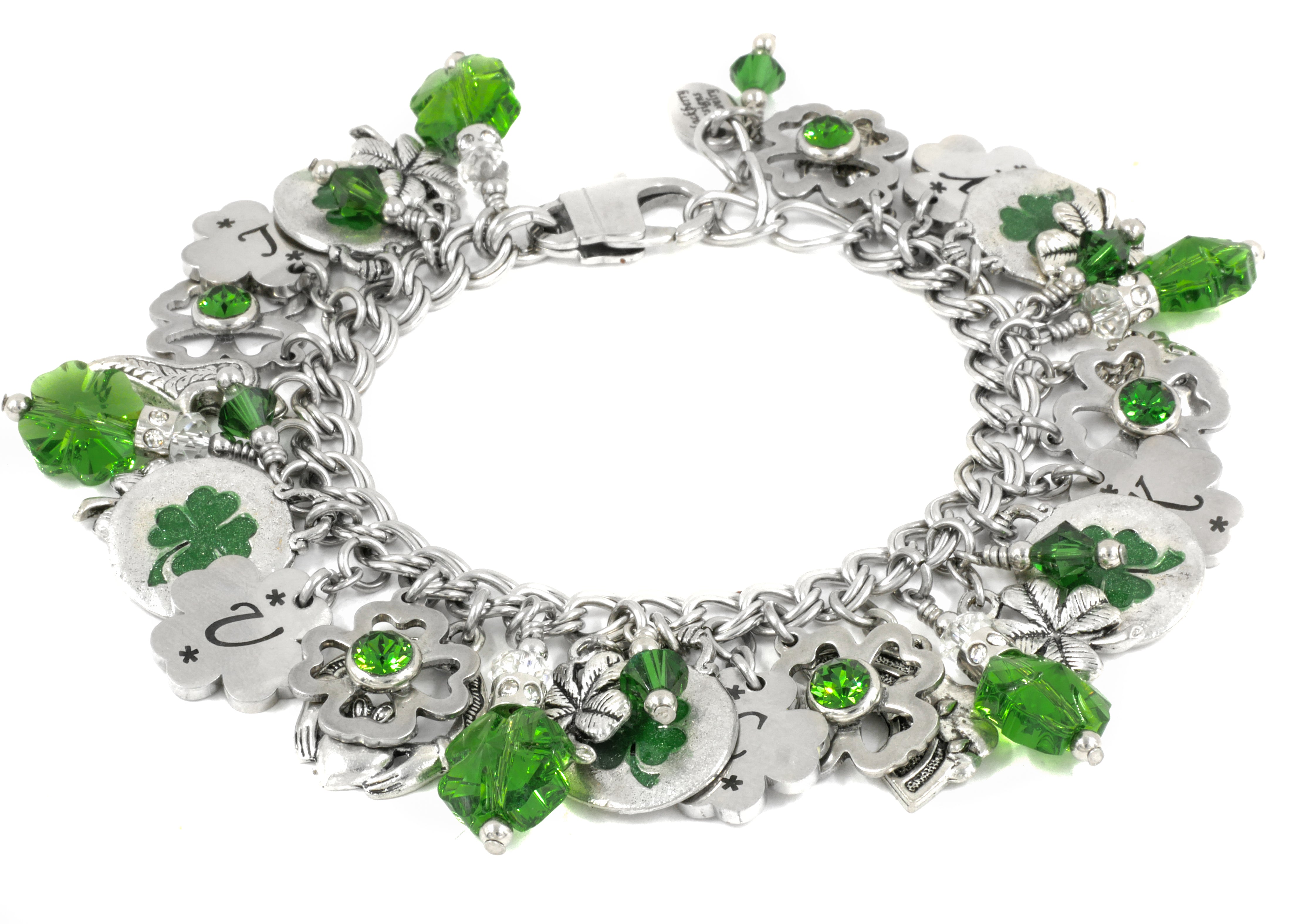 Irish Four Leaf Clover Charm Bracelets
