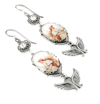 angel charm earrings