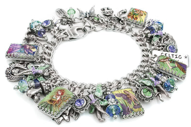 celtic jewelry, charm bracelet, fairy bracelet