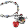 teacher bracelet, red apple charm, teacher charm