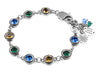 swarovski crystal bracelet gold green blue