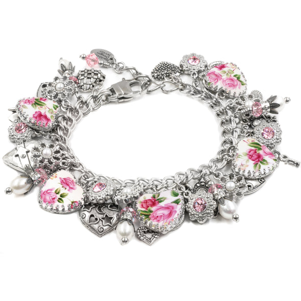 dozen roses charm bracelet