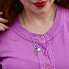 Personalized Tiny Celtic Cross Birthstone Necklace