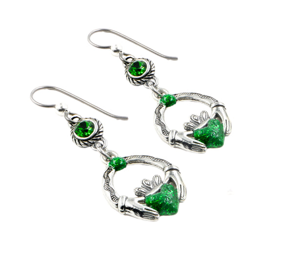 claddagh irish earrings