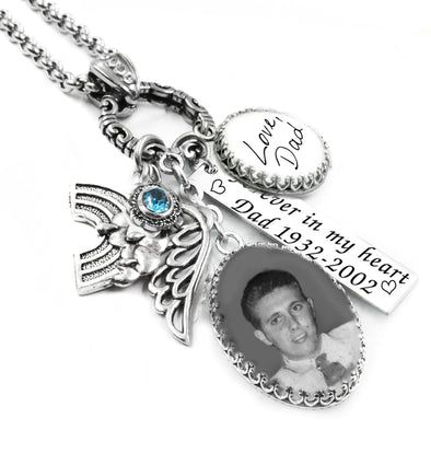 personalized memorial photo necklace