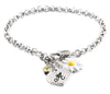 Minimalist Daisy Bracelet with Personalized Initial