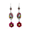 Day of Dead Earrings with Red Crystals