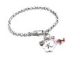 Engraved Flamingo Bracelet with Personalized Initial