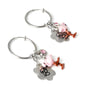 Minimalist Hoop Earrings with Flamingo Charms