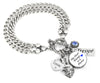 Personalized Military Branch Charm Bracelet, USN, US Army, Marine, Coast Guard, Air Force