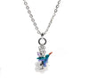 Engraved Hummingbird Necklace with Personalized Initial