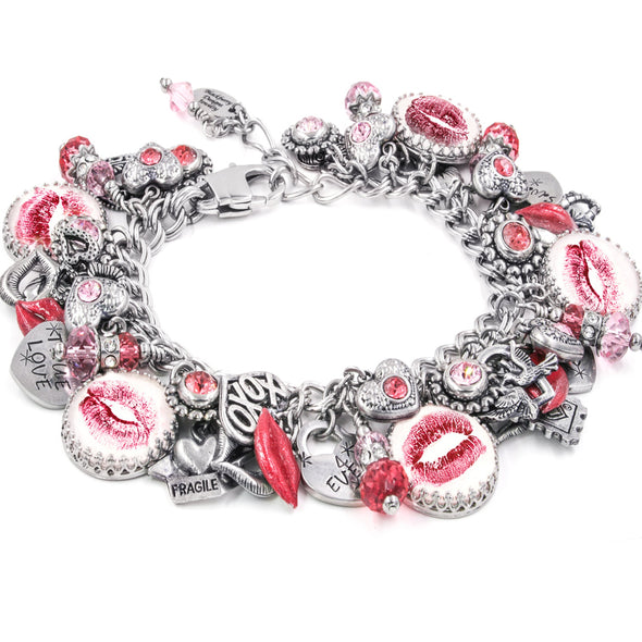kiss bracelet, lips bracelet, valentines day gift