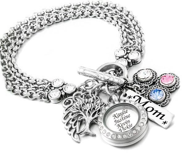 mothers locket bracelet