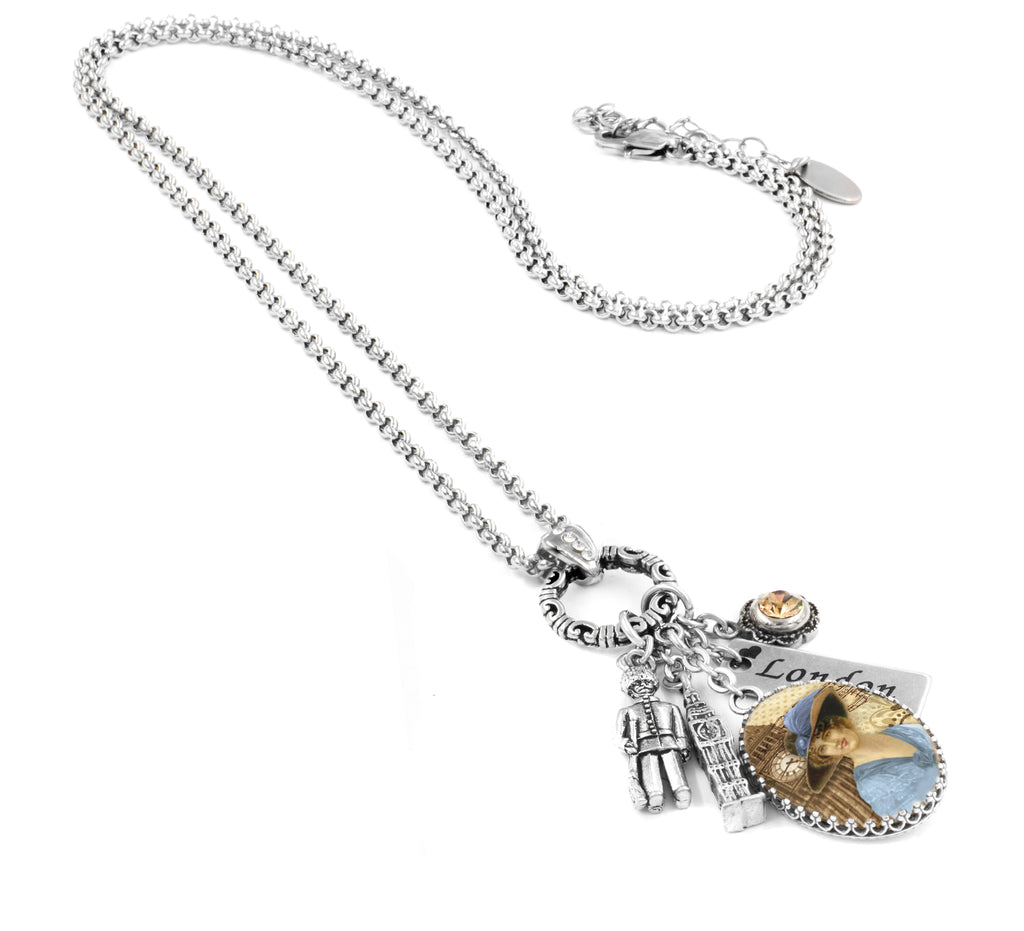 London Jewelry, England Necklace, Big Ben, Palace Guard Charm