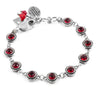Minimalist Ruby Crystal Bracelet, Adjustable