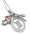 Mother's Oval Locket Necklace with Birthstones