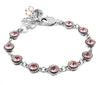 Engraved Peace Pink Crystal Bracelet