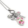 Pink Rose Charm Necklace