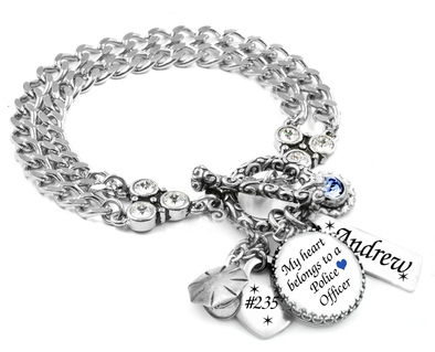 police officer bracelet silver