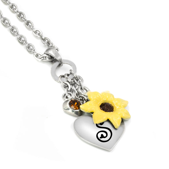 dainty sunflower necklace