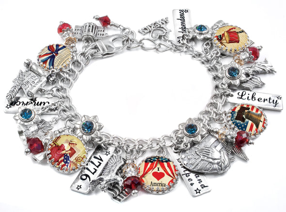 america charm bracelet flag jewelry