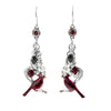 Cardinal earrings with charms