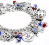 Red, White and Blue charm bracelet