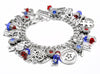 Red, White and Blue charm bracelet