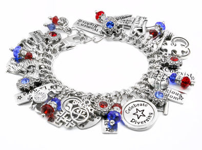 Red, White and Blue charm bracelet