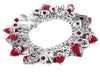 Red Vintage Heart Charm Bracelet