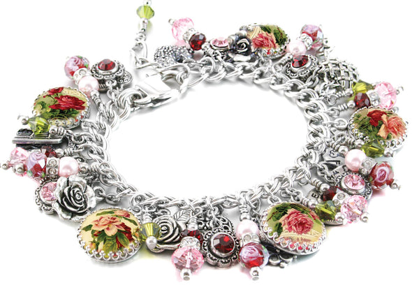 roses charm bracelet gift