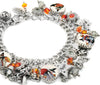 witch jewelry charm bracelet orange and black